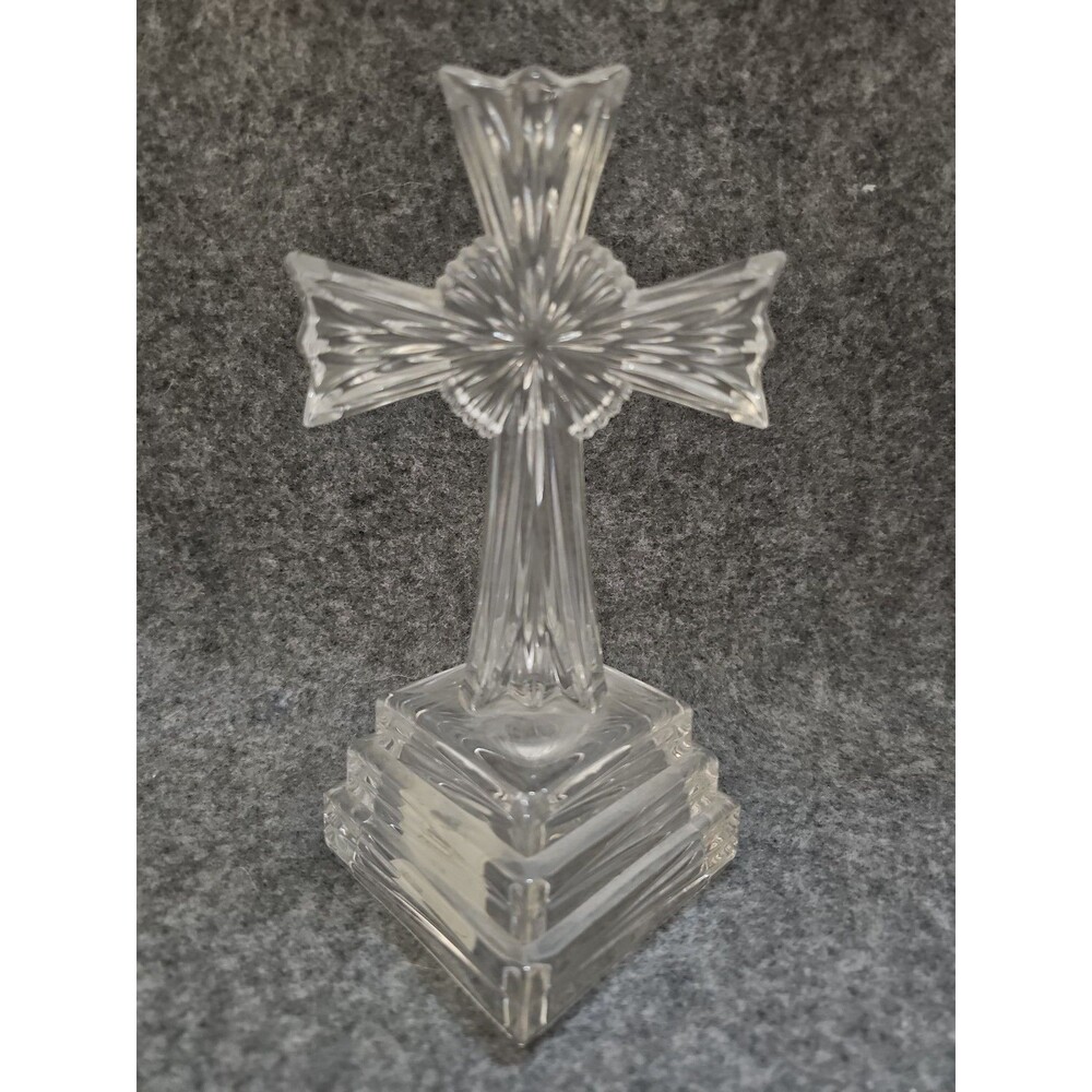 Lenox Wedding Promises (TM) Full Lead Crystal Cross Made In Germany 8” Tall
